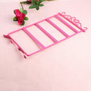 Earrings Necklace Ear Studs Jewelry Display Rack Metal Stand Holder(Pink)
