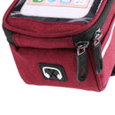 Waterproof Bicycle Front Tube Bag 6in Phone Touch Screen Saddle Bag (Red) Newly