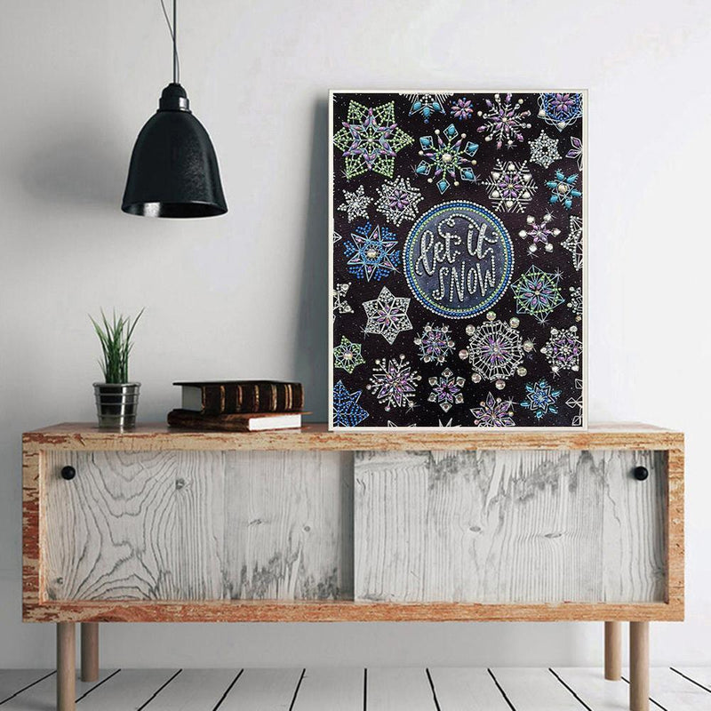 5D DIY Special Shaped Diamond Painting Snowflake Cross Stitch Craft Kit Wall Art