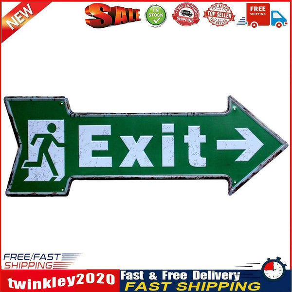 Special Shape Arrow Exit Metal Signs Retro Waterproof Door Hanging Board Newly
