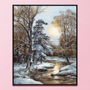 Full Embroidery Snow Scene Printed Cross Stitch 11CT 3 Strand Cotton Kit