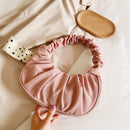 Fashion Women Suede Shoulder Top-handle Bag Pleated Solid Handbag (Pink)