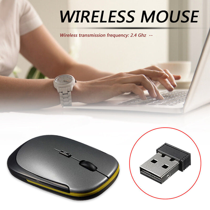 Portable 2.4GHz Wireless Optical Mouse 1600 DPI Adjustable Mice for Laptop PC