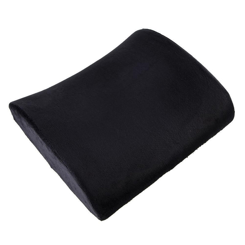 Memory Foam Lumbar Cushion Travel Pillow Car  Chair Back Support Black