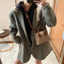 Women Messenger Purse Plaid Pattern PU Leather Handbag Top-handle Commuter Tote