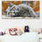 #A Black Cat Full Cross Stitch 14CT Cotton Thread Printed Embroidery Kits Decor