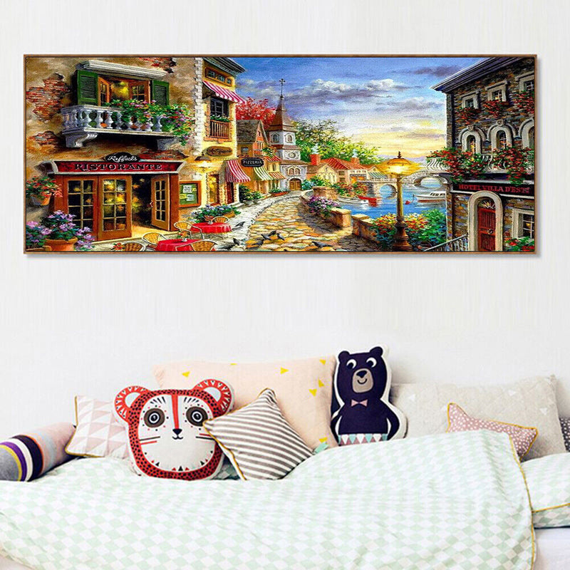 Spot Drill Handicraft Full Drill Diamond Painting Streetscape Mosaic 80x40CM