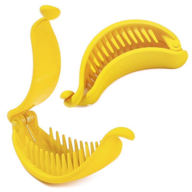 Women Girls Hair Clips Banana Shape Hair Claws Ponytail Holder Sweet Hairpins
