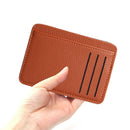 Retro Women Litchee Pattern Pure Color Card Case Mini Purse (Light Brown)