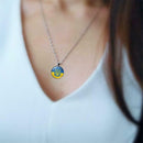 Women Men I Stand with Ukraine Charm Pendant Ukrainian Flag Ukraine Necklace