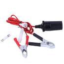 Female Car Cigarette Lighter Power Socket to Battery Clip-On Crocodile Clip