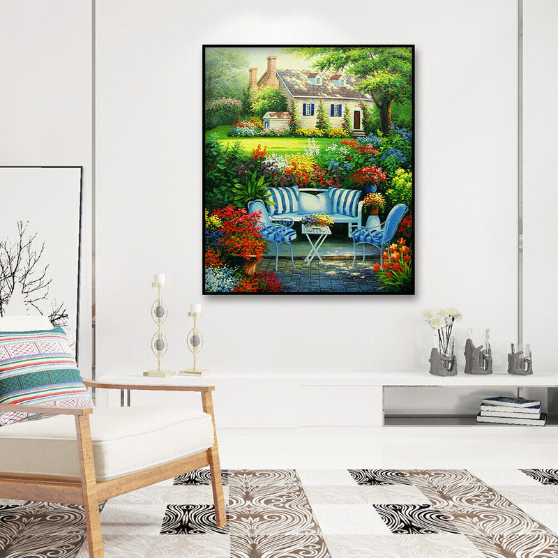 DIY Garden Mosaic Picture Kits Round Diamond Painting for Home Wall Decor Gift