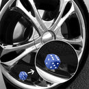 4pcs Dice Style Car Tire Wheel Tyre Caps Valve Stem Dust Covers (Blue) Newly
