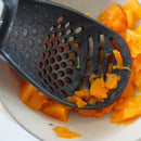 Multifunctional Spoon Potato Garlic Press Colander Cooking Tools (Black)