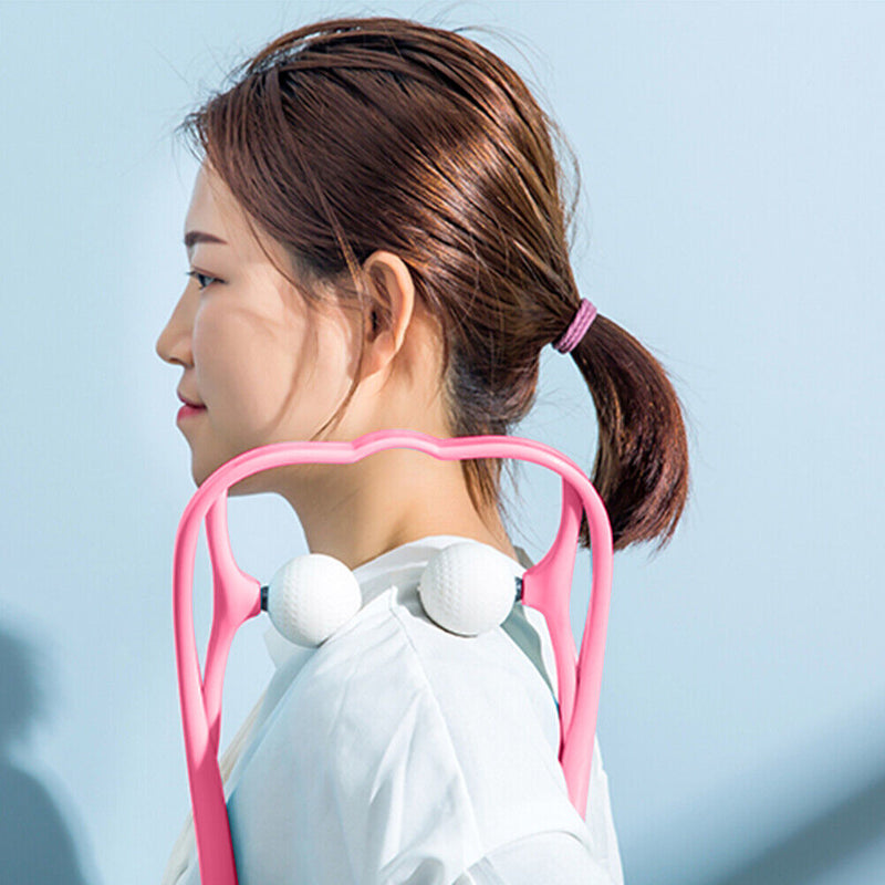 Hand Roller Massage Neck Shoulder Dual Trigger Point Self Massager Health Care