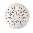 6 Inch 11-Note Tongue Drum with Drumsticks Hand Pan Ethereal Drums (White)