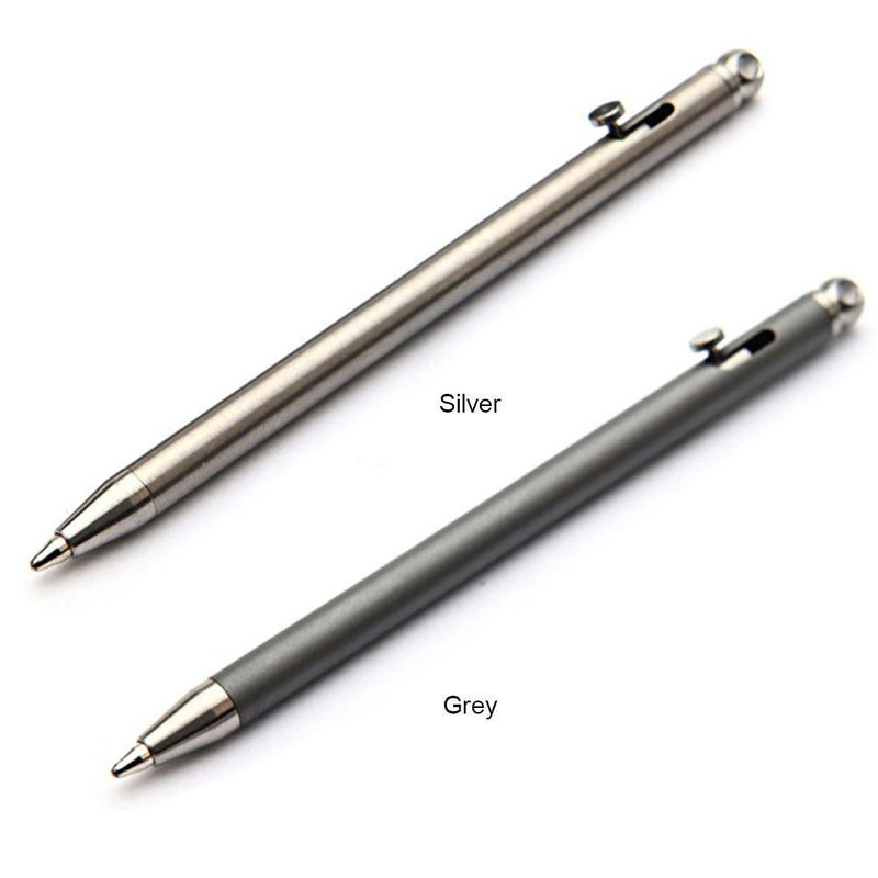 Portable Mini Titanium Ballpoint Pen Outdoor Metal Signature Pens (Gray)