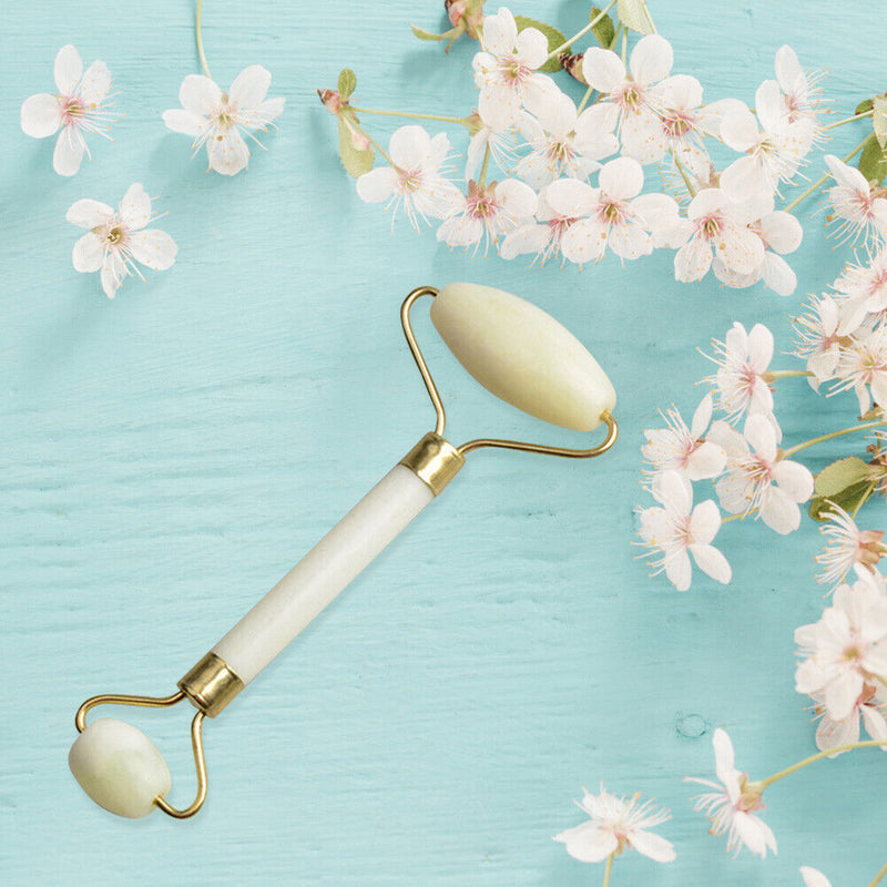 Double Heads Jade Stone Nature Face Lift Facial Massage Roller Health Skin Care