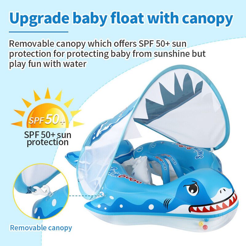 #A Sunscreen Swimming Ring Cute Inflatable Kids Safety Water Toys Float Swim Cir