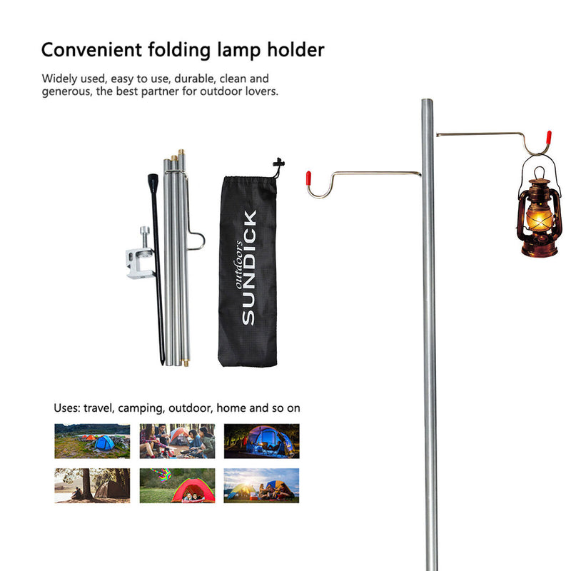 SUNDICK Light Stand Outdoor Camping Folding Lamp Pole Aluminum Alloy Stand