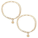 Women Stainless Steel  Chain Collar Statement Coin Pendant Punk Choker Necklace