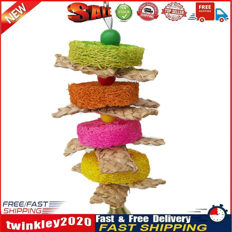 Parrot Bird Pet Hanging Swing Bird Corn Husk Chewing Bite Scratch Toys Newly