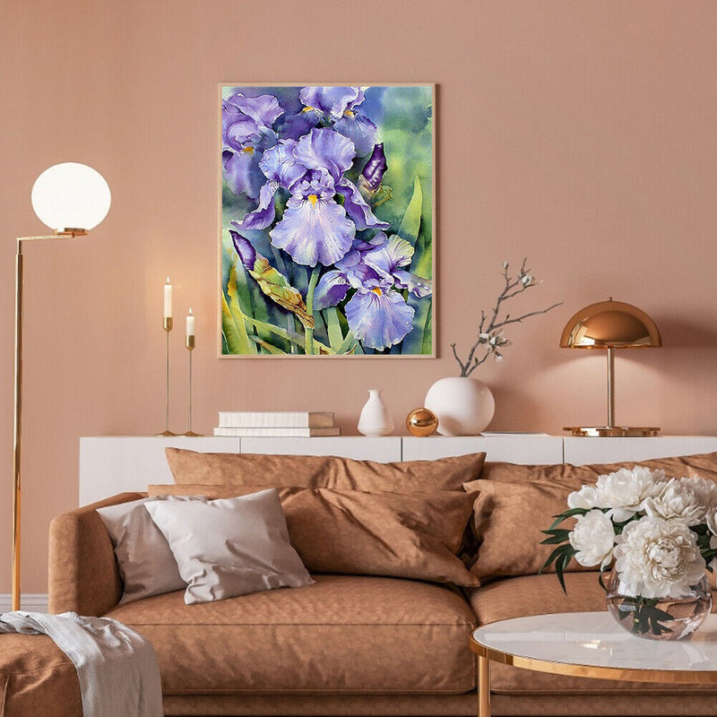 Iris Oil Paint By Numbers Kits DIY Handpainted on Canvas Wall Art Picture Cra