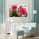 5D DIY Diamond Painting Pink Rose Full Round Drill Mosaic Rhinestone Crafts D