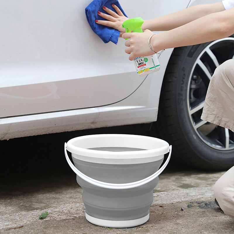 Foldable Bucket with Handle-Portable Pail Multi Purpose Bucket for Beach Camping