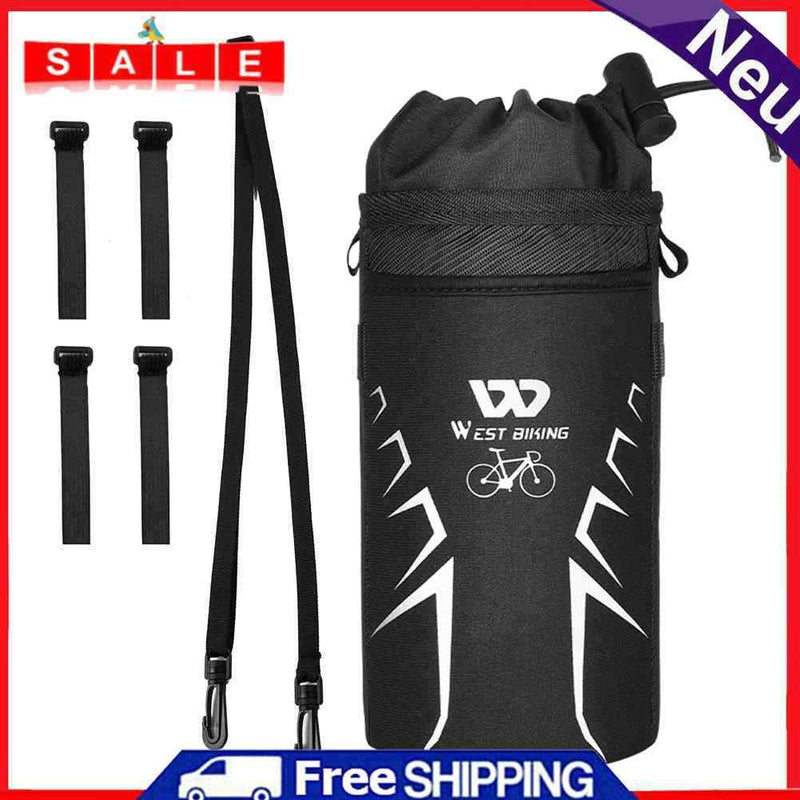 WEST BIKING MTB Bike Handlebar Water Bottle Bag with Reflective Strip Organizer