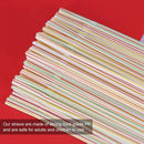 2XDrinking Straws Stripe Colourful Plastic Drinking Straws (100 Pack Black)