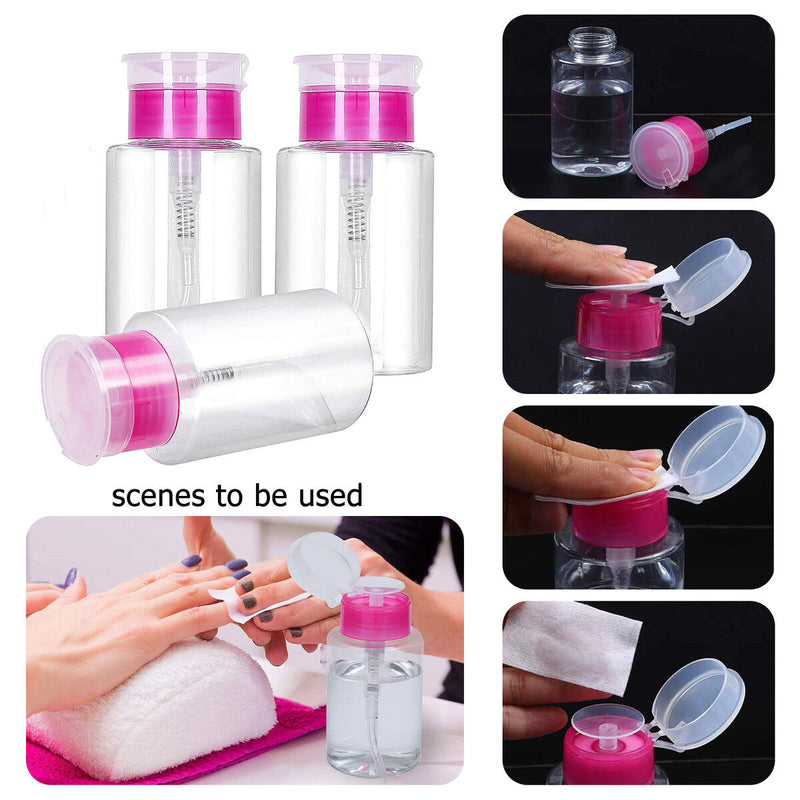3pcs Push Down Dispenser, Empty Bottle Container for Nail Polish Remover, 1