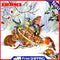 5D Rhinestone Picture DIY Bird in Snow Full Round Drill Art Diamond Painting Kit