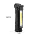 Portable COB Flashlight Rechargeable Work Camping Torch Folding Light (L)