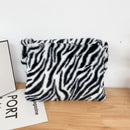 Female Fluffy Hit Color Shoulder Bag Autumn Winter Casual Flap Mini Handbag