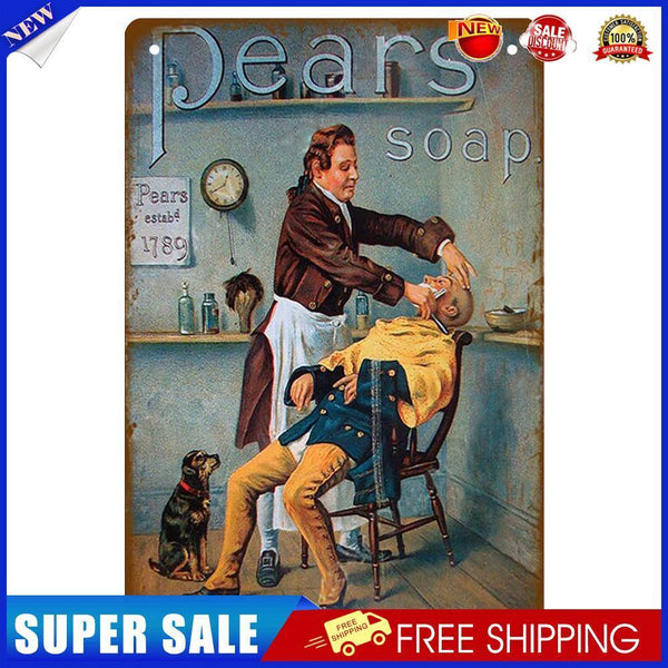 20x30cm Barber Shop Print Rectangular Metal Retro Tin Drawing Flat Style