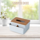 Tissue Box Wood Cover Napkin Holder Dispenser Home Desktop Paper Towel Storage