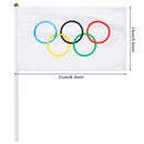 Desk Decor Fade Resistant Hand Flag Olympics Style Held Flags Five Ring Pattern