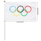 Desk Decor Fade Resistant Hand Flag Olympics Style Held Flags Five Ring Pattern