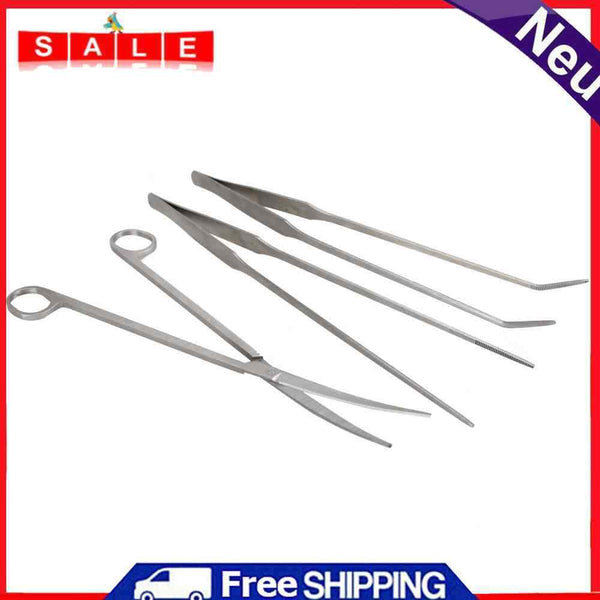 3 in 1 Aquarium Tweezers Aquarium Long Handle Cutting Tool Set Stainless Steel 2