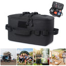 Camping Gas Tank Storage Bag Outdoor Ground Nail Cookware Holder (Black)