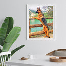 Coloring DIY Digital Oil Painting Dog See the Scenery No Frame Picture By N