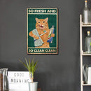 Brush Teeth Cat Metal Plate Tin Sign Plaque Poster for Bar Club Cafe (A)