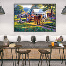 Full Embroidery Canvas Stamped 11CT Cross Stitch Farm View Kit (SZX-C327) Newly