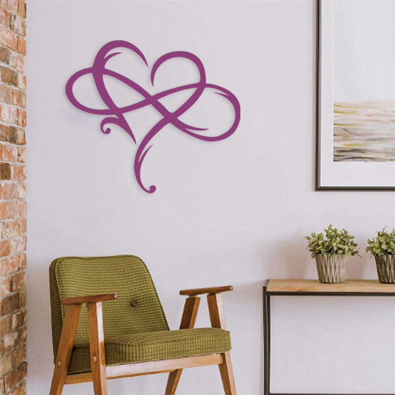 Metal Infinity Heart Wall Sign Art for Living Room Wedding Hanging Decoration