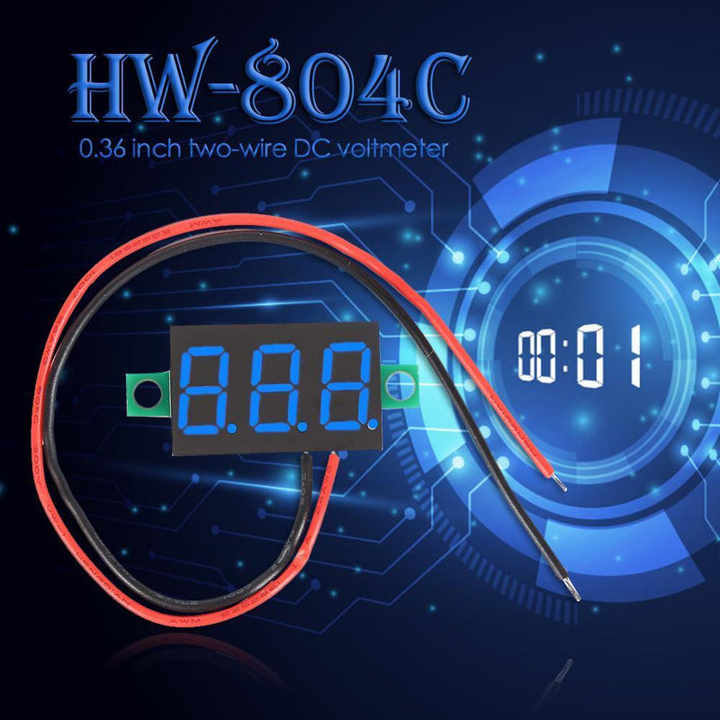 0.36 inch DC4-40V Digital Voltmeter Display Volt Meter Gauge Tester (Blue)
