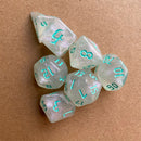 7pcs Multifaceted Dice Set Color-Changing D4 D6 D8 D10 D12 D20 TRPG (Blue) Newly