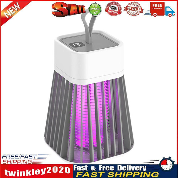 Electric Bug Insect Trap LED Lamp Mute Mosquito Killer (Rechargeable Grey) Newly