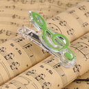 Plastic Musical Note Letter Paper Clip Piano Sheet Spring Holder (Green)