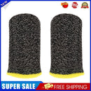 2pcs 24-Stitch Mobile Game Finger Cover Anti-Sweat Anti-Skid (Black Yellow)